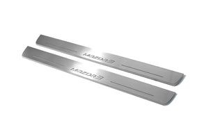 Illuminated LED Door Sill Tread Plates Mazda 3 III 2013-2019 With Mazda 3 Logo Mazda Led Door Sills opdesign