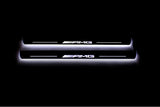 Mercedes A W177 2018+ entry guards in stainless steel with AMG logo