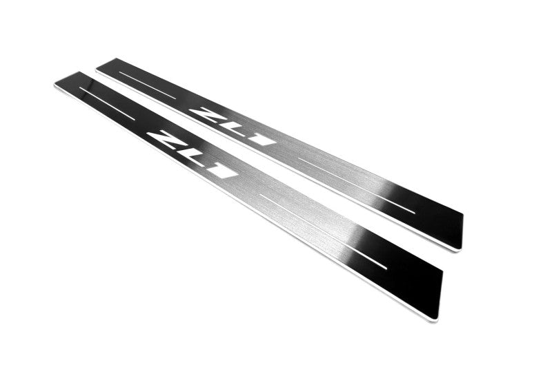 Chevrolet Camaro VI Stainless Steel LED Door Sills – ZL1 Logo