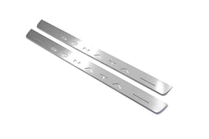 Illuminated LED Door Sill Tread Plates Hyundai Sonata VIII FL 2024+ With Sonata Logo Hyundai Led Door Sills opdesign