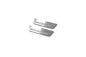 Illuminated LED Door Sill Tread Plates Ford Edge II 2015+ With ММММ Logo Ford Led Door Sills opdesign