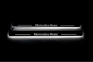 Mercedes CLA-Class II W118 2019+ LED Door Sills Illuminated Scuff Mercedes-Benz Logo Stainless Steel Entry Guards Door Sills