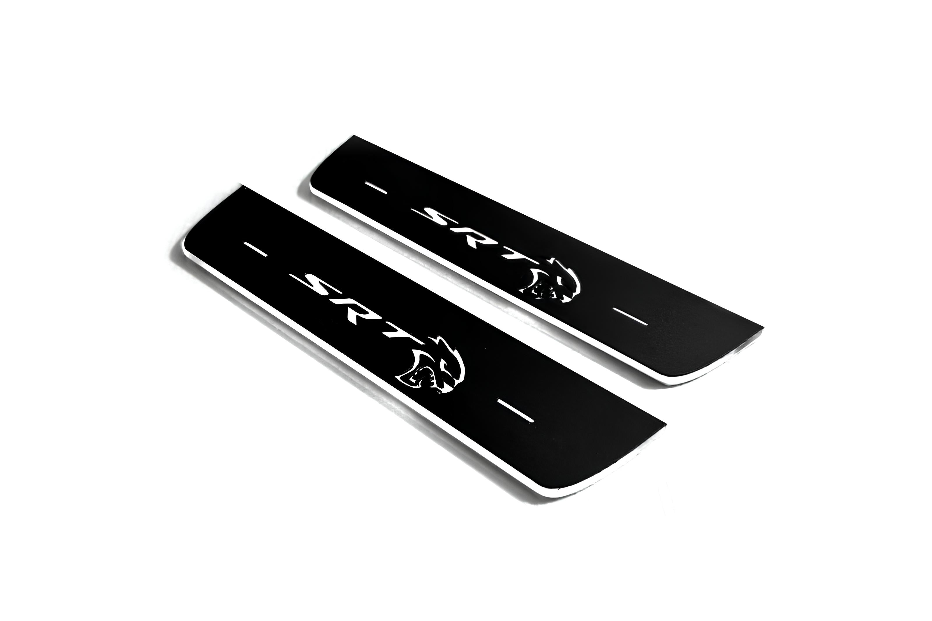 Illuminated LED Door Sill Tread Plates Chrysler 300C II 2011-2023 With SRT HELLCAT Logo Chrysler Led Door Sills decoinfabric