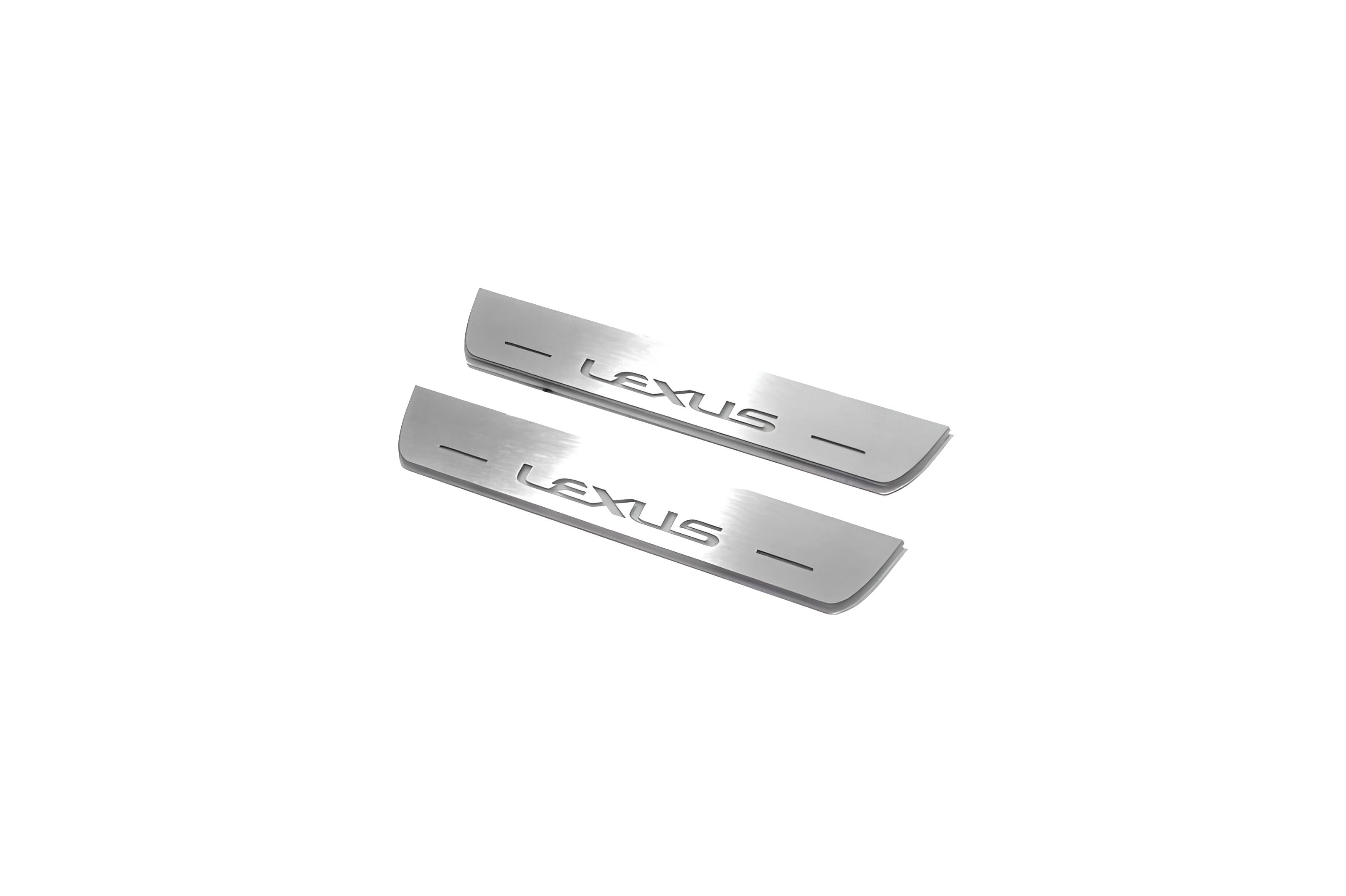 Illuminated LED Door Sill Tread Plates Lexus RX IV 2015-2023 With Lexus Logo Lexus Led Door Sills opdesign