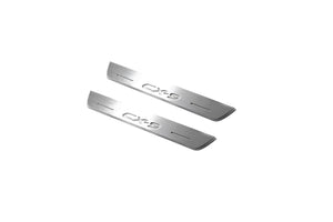 Illuminated LED Door Sill Tread Plates Mazda II 2016+ With CX-9 Logo Mazda Led Door Sills opdesign