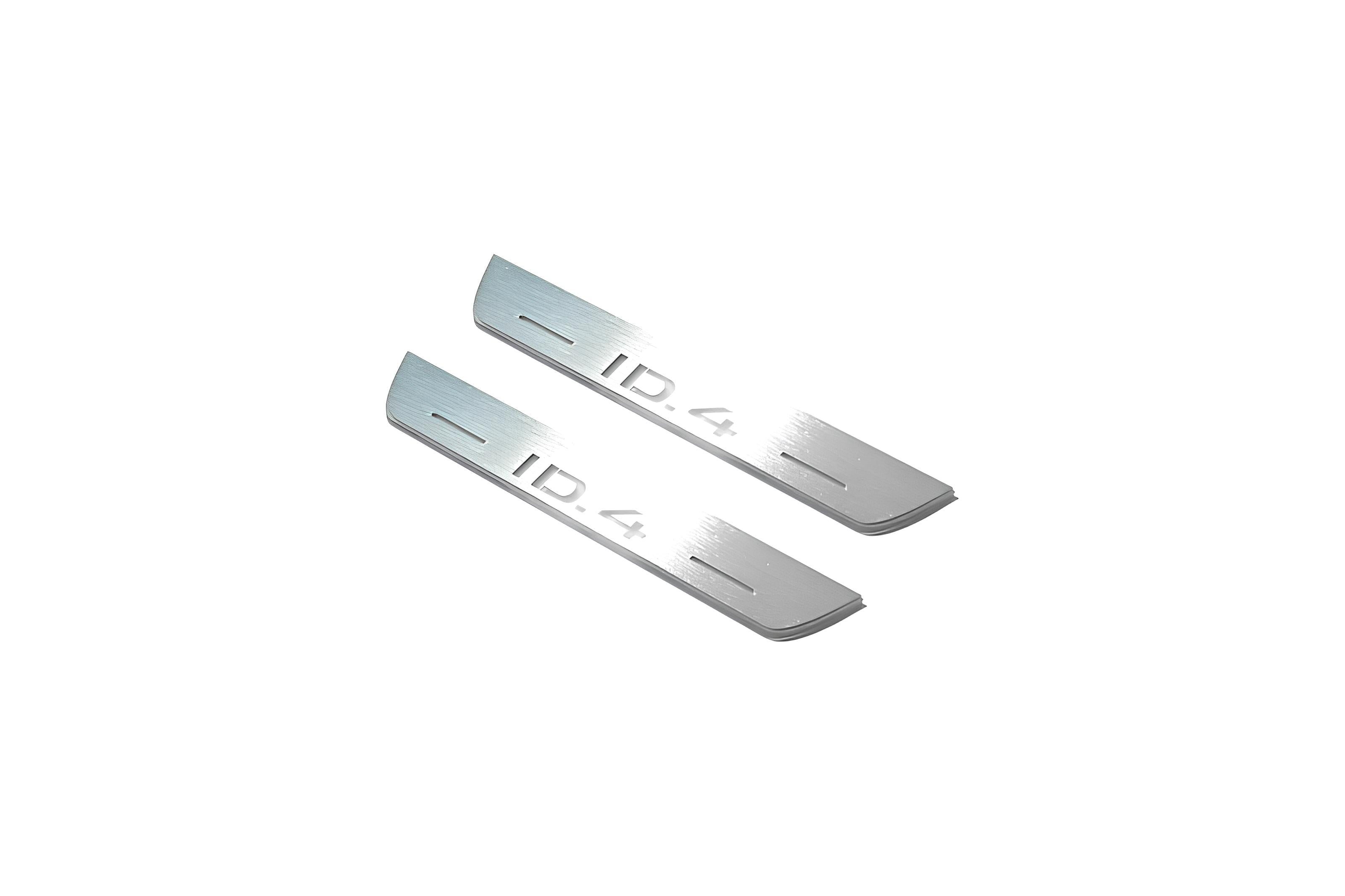 Illuminated LED Door Sill Tread Plates Volkswagen ID.4 2020+ With ID.4 Logo Volkswagen Led Door Sills opdesign