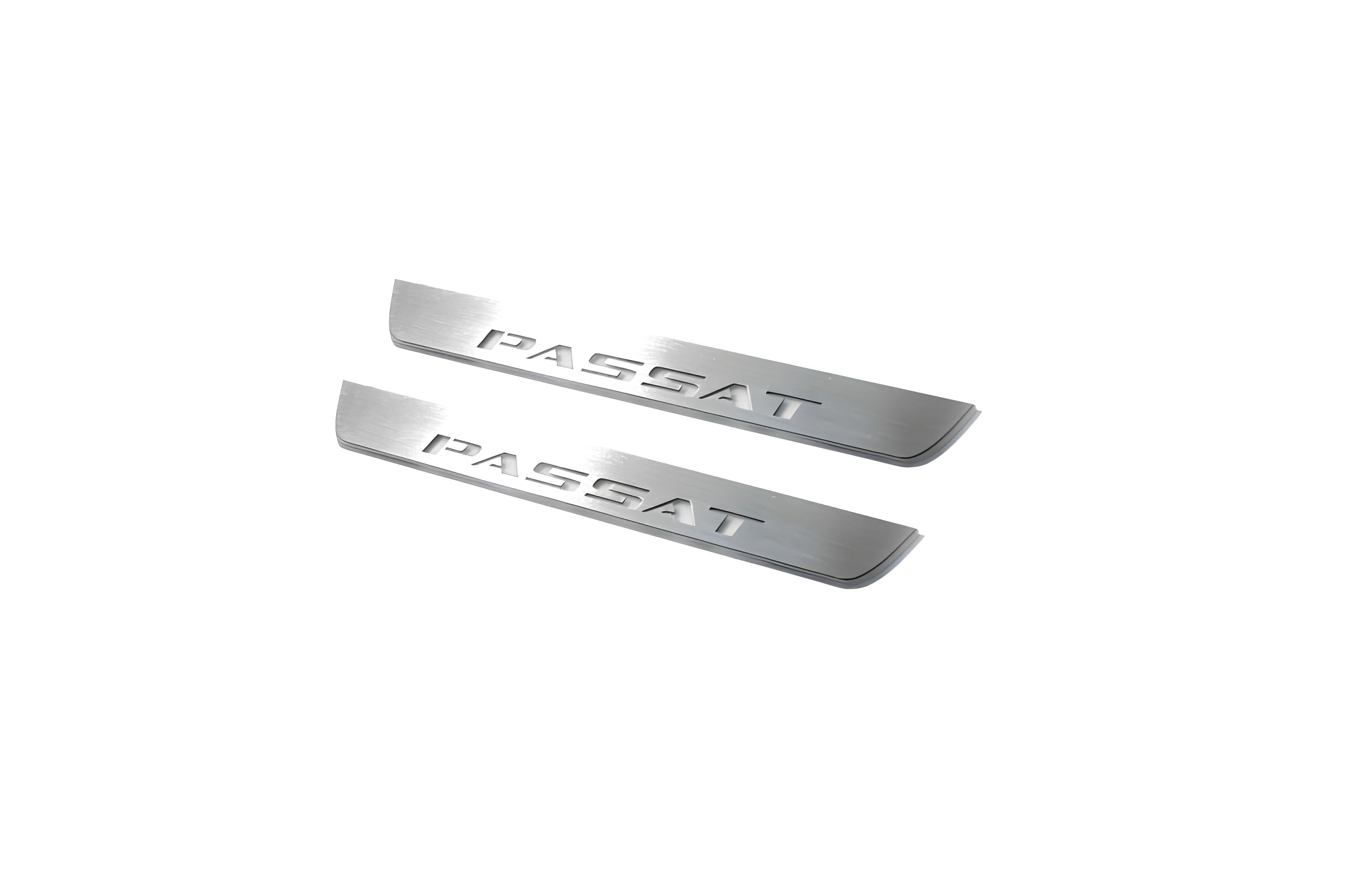 Illuminated LED Door Sill Tread Plates Volkswagen Passat B8 2015-2023 With Passat Logo (type 1) Volkswagen Led Door Sills decoinfabric