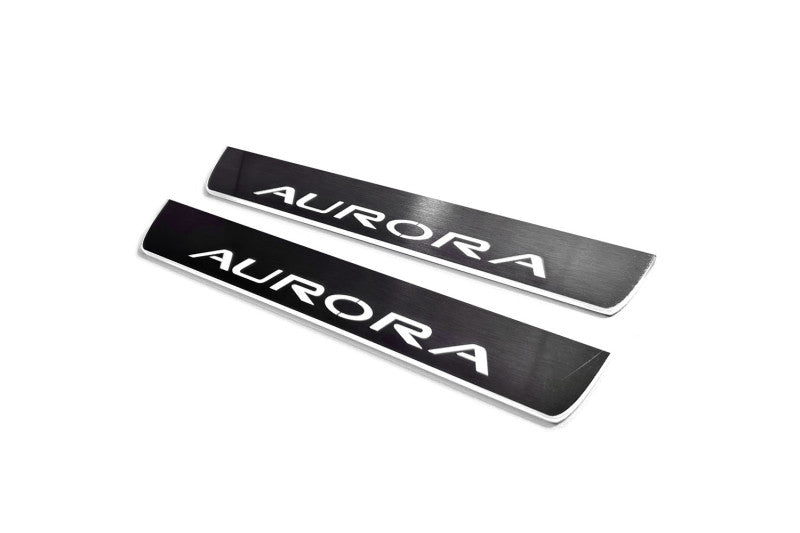 stainless steel LED door sill plates for Oldsmobile Aurora I 1995+ with Aurora logo