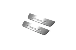 Illuminated LED Door Sill Tread Plates Mazda 3 II 2009-2013 With Mazda 3 Logo Mazda Led Door Sills opdesign