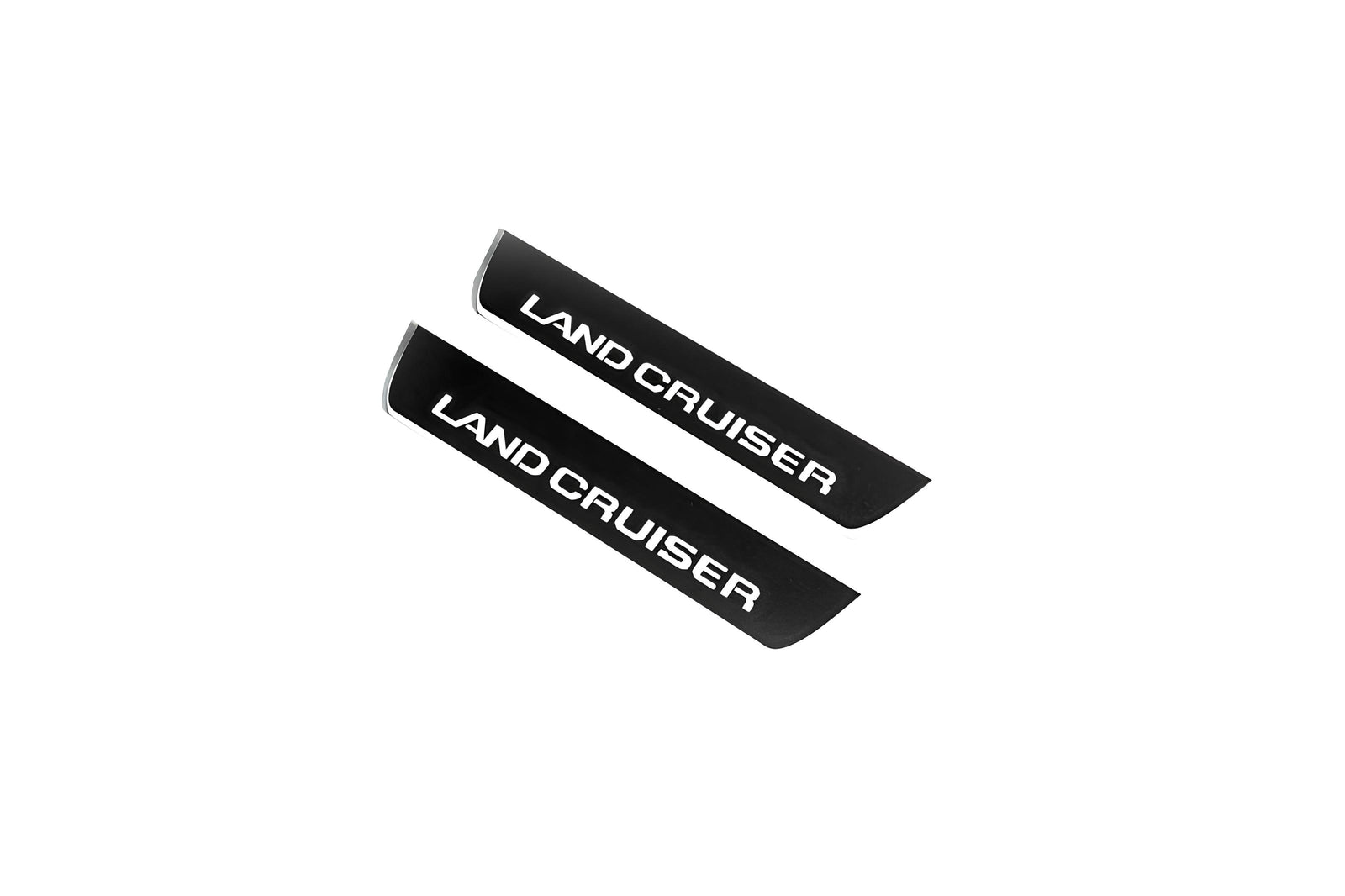 LED door sill plates Toyota Prado 250 2023+ stainless steel with Land Cruiser logo
