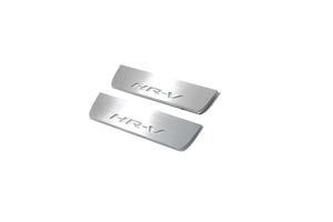 Illuminated LED Door Sill Tread Plates Honda HR-V II 2013-2022 With HR-V Logo Honda Led Door Sills opdesign
