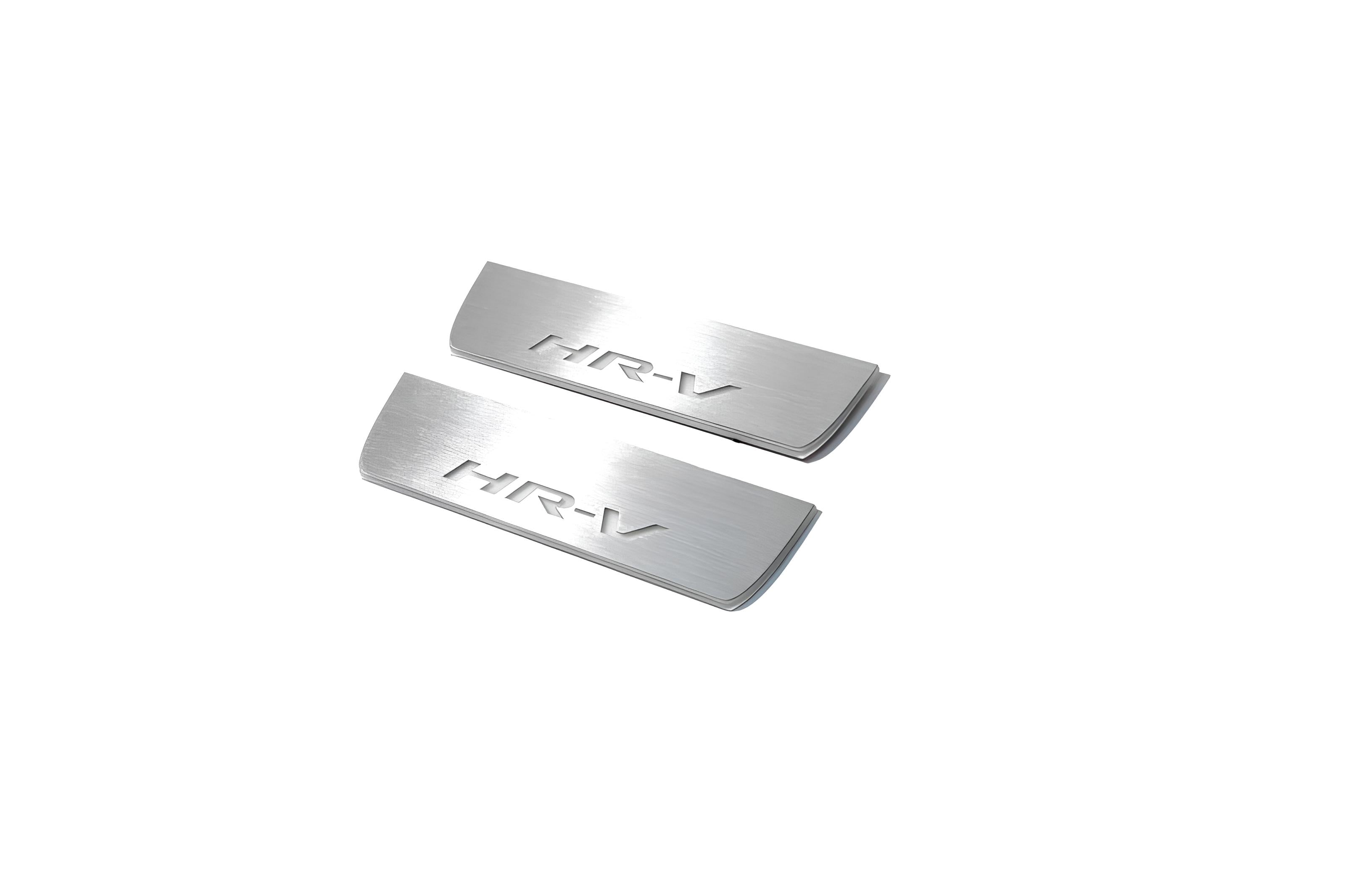 Illuminated LED Door Sill Tread Plates Honda HR-V II 2013-2022 With HR-V Logo Honda Led Door Sills opdesign