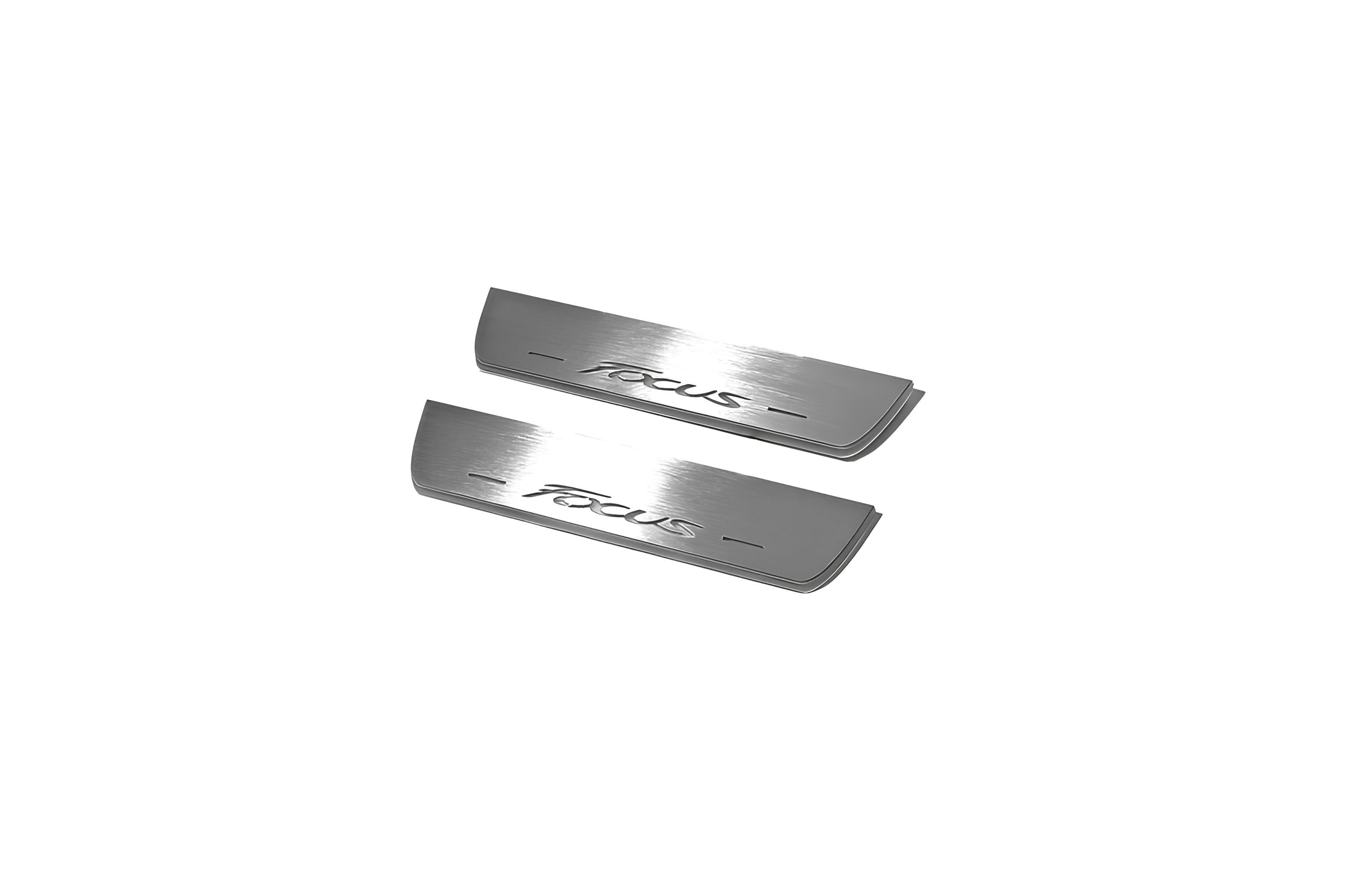 Illuminated LED Door Sill Tread Plates Ford Focus III 2011-2018 With Focus Logo Ford Led Door Sills opdesign