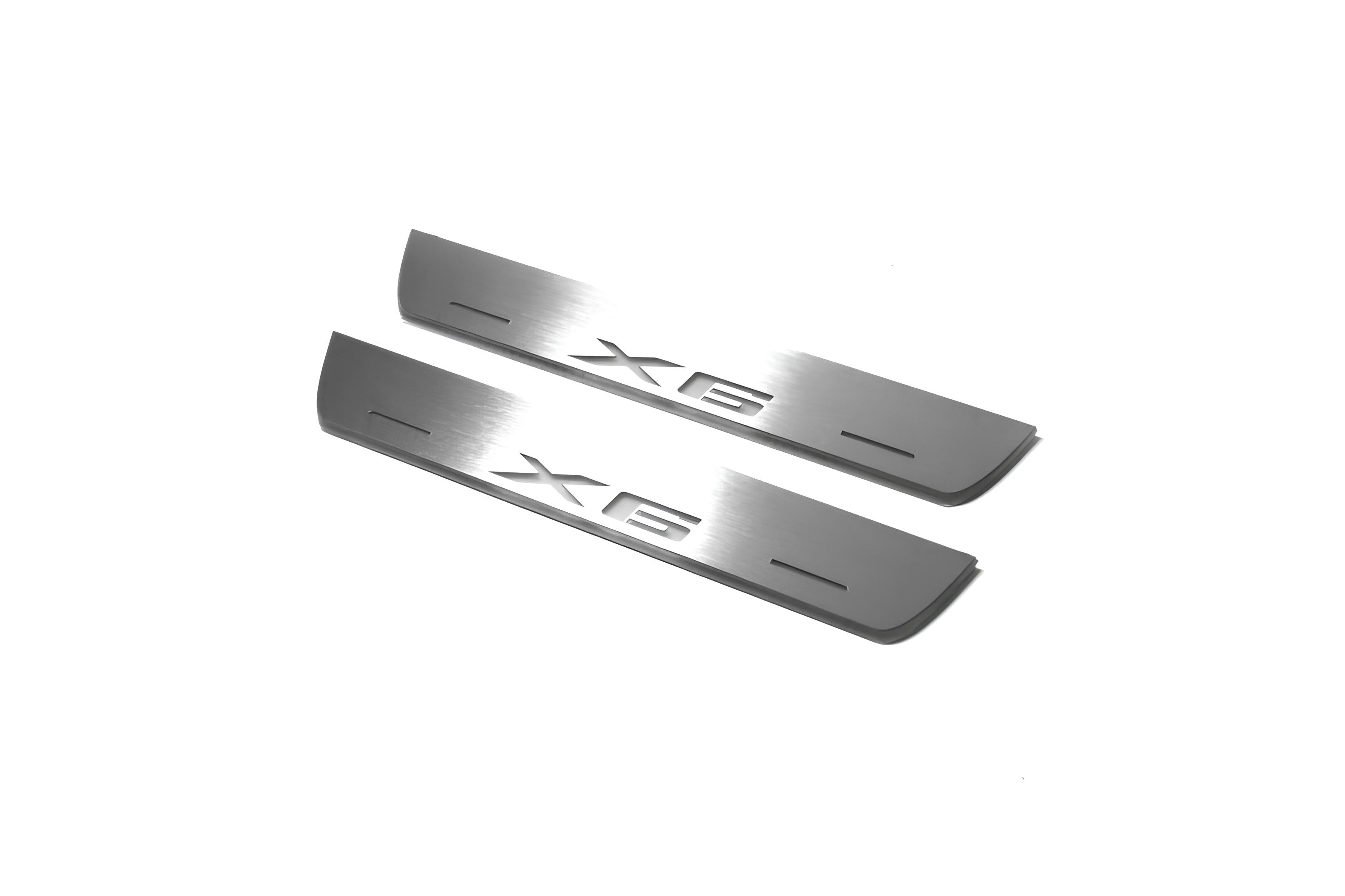 Illuminated LED Door Sill Tread Plates BMW X6 F16 2015-2019 With X6 Logo BMW Led Door Sills opdesign