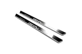 LED door sill plates GMC Sierra V 2018+ in stainless steel with DENALI logo