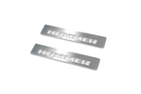 LED door sill plates Hummer H2 2002+ in stainless steel with Hummer logo
