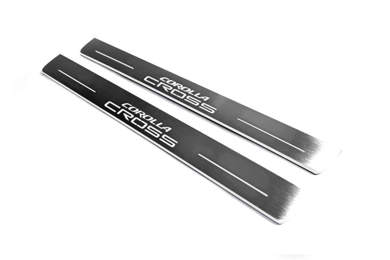 Toyota Corolla Cross Stainless LED Door Sills – Corolla Cross Logo