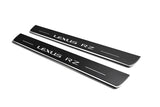 stainless steel LED door sill plates with Lexus RZ 2022+ with Lexus RZ logo
