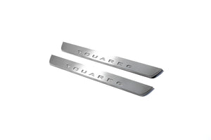 Illuminated LED Door Sill Tread Plates Volkswagen Touareg III 2018+ With Touareg Logo Volkswagen Led Door Sills opdesign