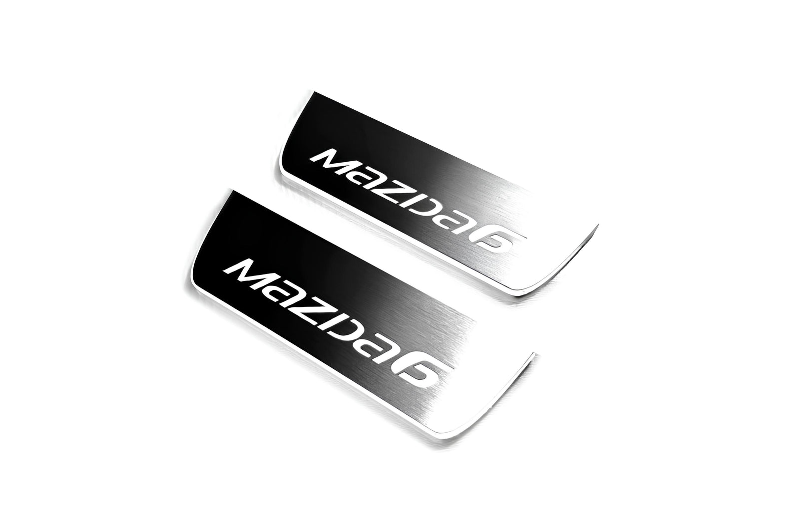 Mazda 6 III 2012+ stainless steel LED door sill plates with Mazda 6 logo