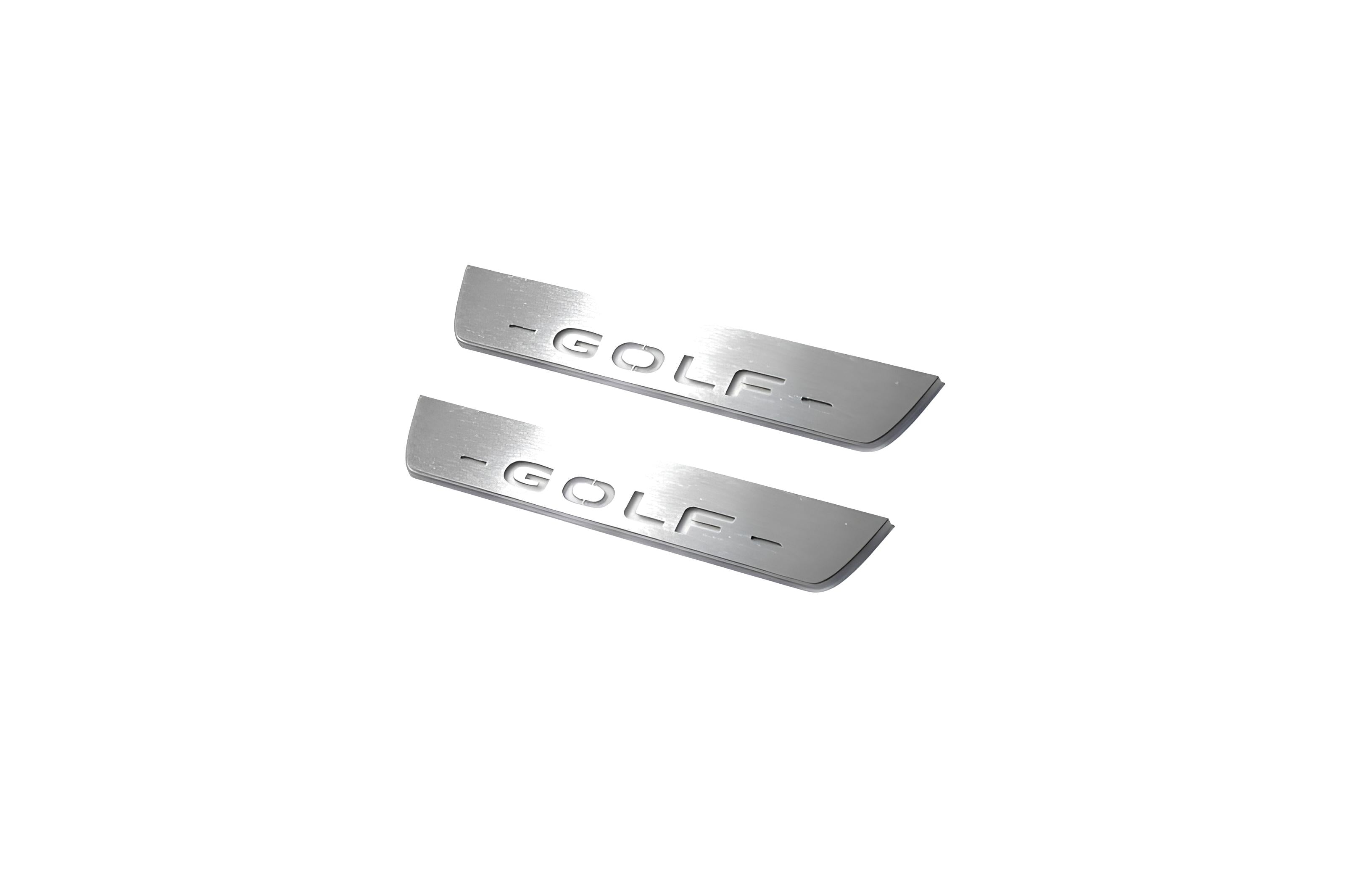 Illuminated LED Door Sill Tread Plates Volkswagen Golf VIII 2020+ With Golf Logo Volkswagen Led Door Sills opdesign
