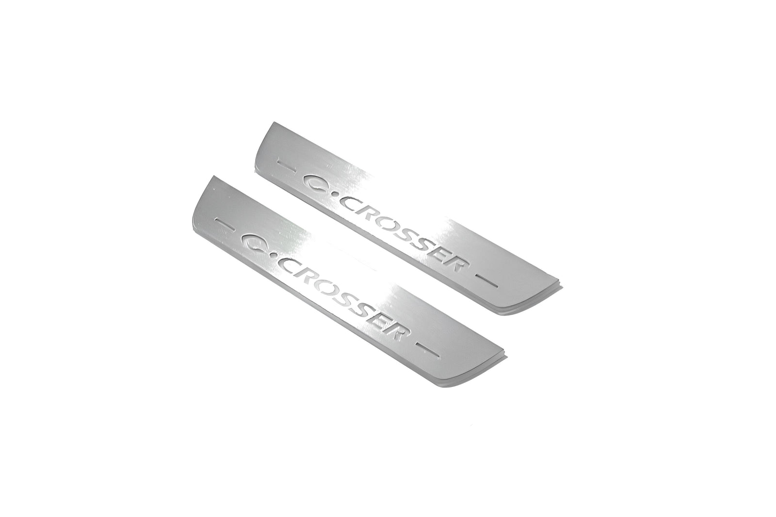 Citroen C-Crosser 2007+ illuminated entry guards in stainless steel with C-Crosser logo