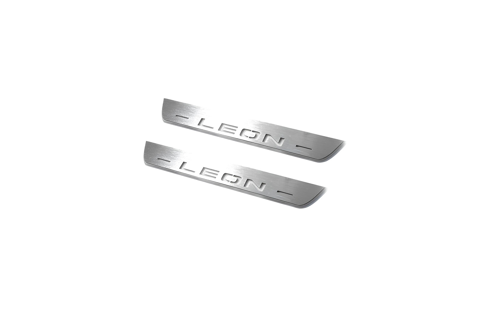 Seat Leon III 2013+ stainless steel illuminated entry guards with Leon logo