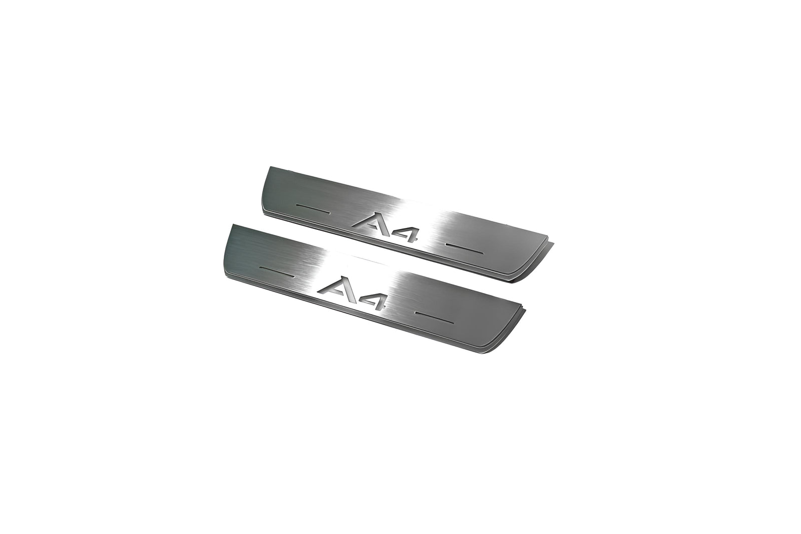 Audi A4 B8 2007+ LED door sill plates in stainless steel with A4 logo