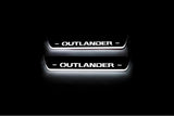 stainless steel LED door sill plates with Mitsubishi Outlander II CW 2007+ with Outlander logo