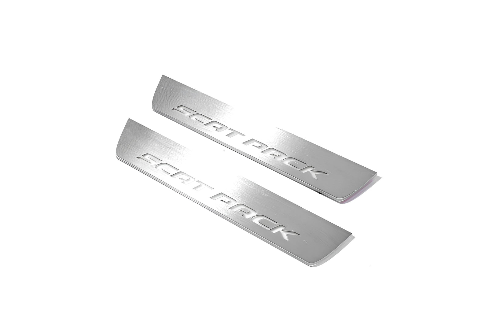 Dodge Charger LD 2011+ stainless steel LED door sill plates with Scat Pack logo