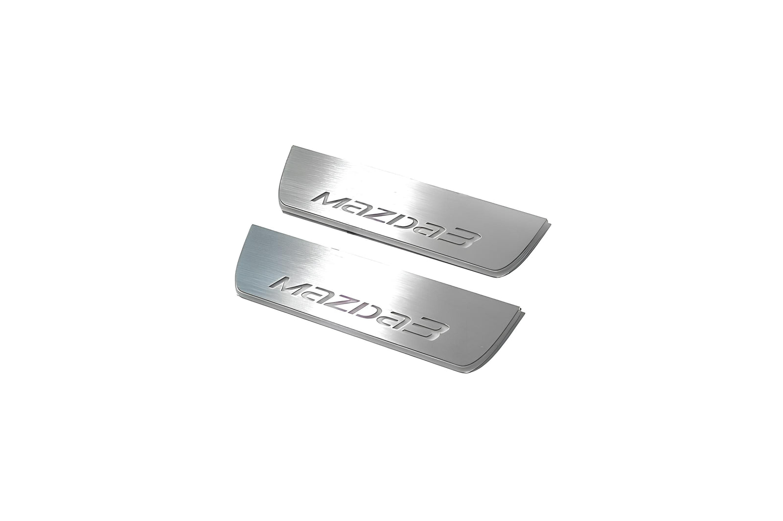 Mazda 3 III 2013+ LED door sill plates stainless steel with Mazda 3 logo