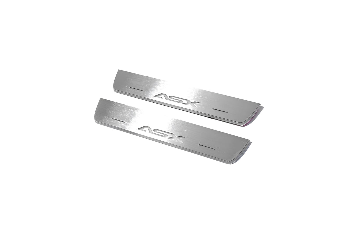 LED door sill plates stainless steel Mitsubishi ASX I 2010+ with ASX logo