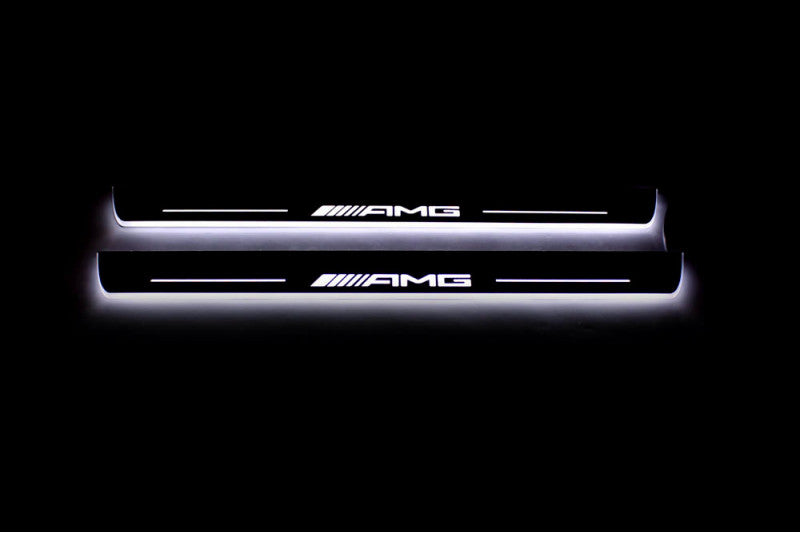Mercedes GLE II W167 W167 2019+ stainless steel LED door sill plates with AMG logo