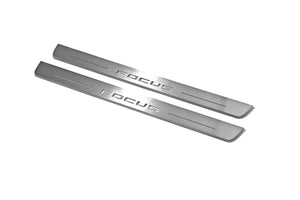 Illuminated LED Door Sill Tread Plates Ford Focus IV 2018+ With Focus Logo Ford Led Door Sills opdesign