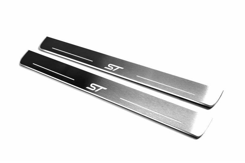 LED door sill plates Ford Focus III 2011+ stainless steel with ST logo