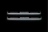Hyundai Sonata VII (LF) 2014+ stainless steel illuminated entry guards with Sonata logo