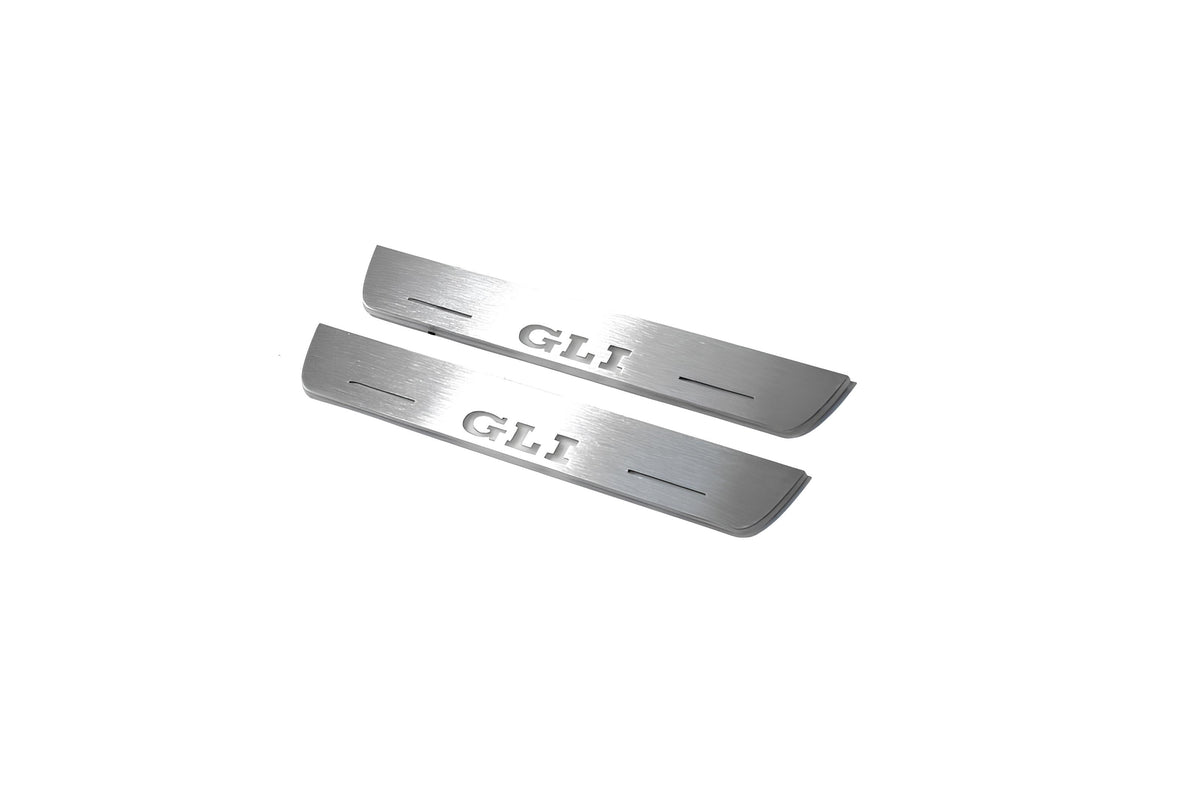 LED door sill plates for Volkswagen Jetta VI 2010+ stainless steel with GLI logo
