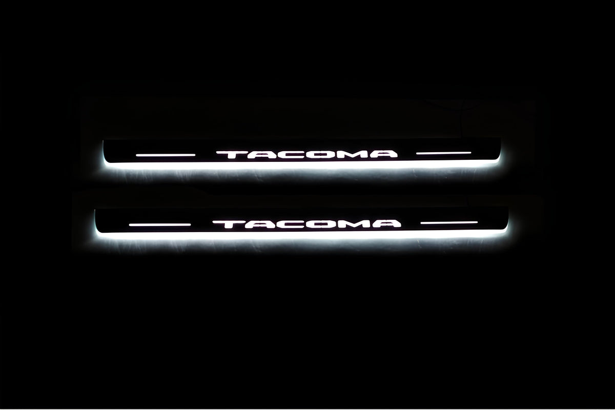 stainless steel door sill plates for Toyota Tacoma III 2016+ with Tacoma logo