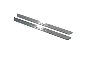 Illuminated LED Door Sill Tread Plates Cadillac Escalade IV 2014-2020 With Escalade Logo Cadillac Led Door Sills decoinfabric