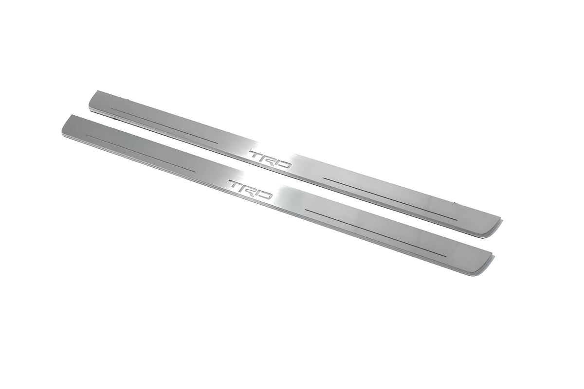 LED door sill plates for Toyota Camry V70 2018+ stainless steel with TRD logo