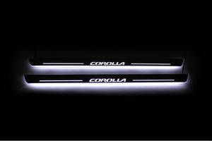 Toyota Corolla XI 2013-2019 LED Door Sills Illuminated Scuff Corolla Logo Stainless Steel Entry Guards Door Sills opdesign