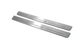 LED door sill plates Nissan Rogue II T32 2014+ stainless steel with Rogue logo