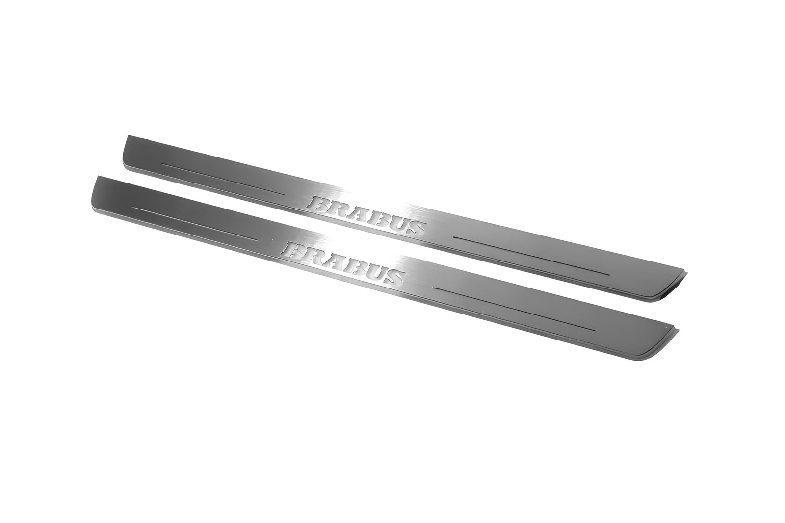 LED door sill plates Smart Fortwo III 2014+ in stainless steel with Brabus logo
