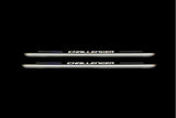 LED door sill plates Dodge Challenger 2008+ in stainless steel with Challenger logo