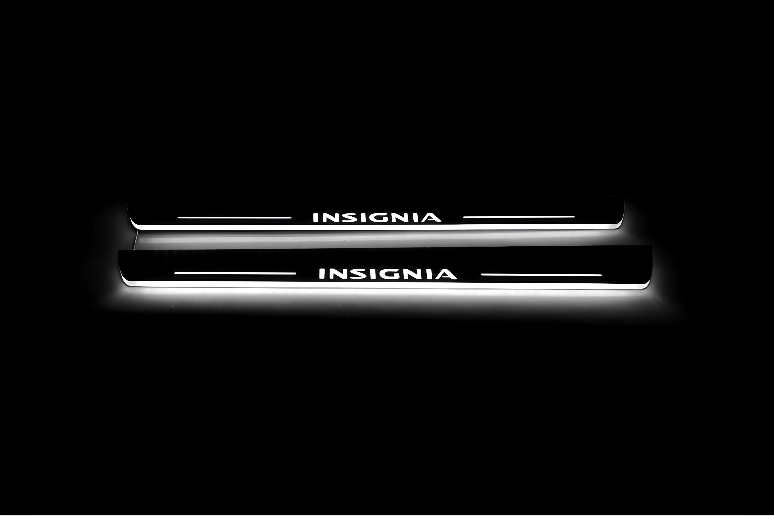 Illuminated LED Door Sill Tread Plates Opel Insignia I 2008-2017 With Insignia Logo Opel Led Door Sills opdesign