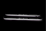 Infiniti G coupe 2008+ stainless steel LED door sill plates with Infiniti logo