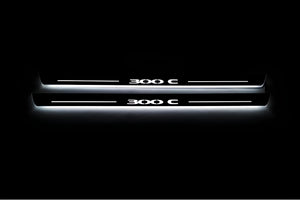 Illuminated LED Door Sill Tread Plates Chrysler 300C I 2005-2010 With 300C Logo Chrysler Led Door Sills opdesign