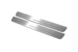 Vauxhall Astra VI 2009+ LED door sill plates in stainless steel with Astra logo