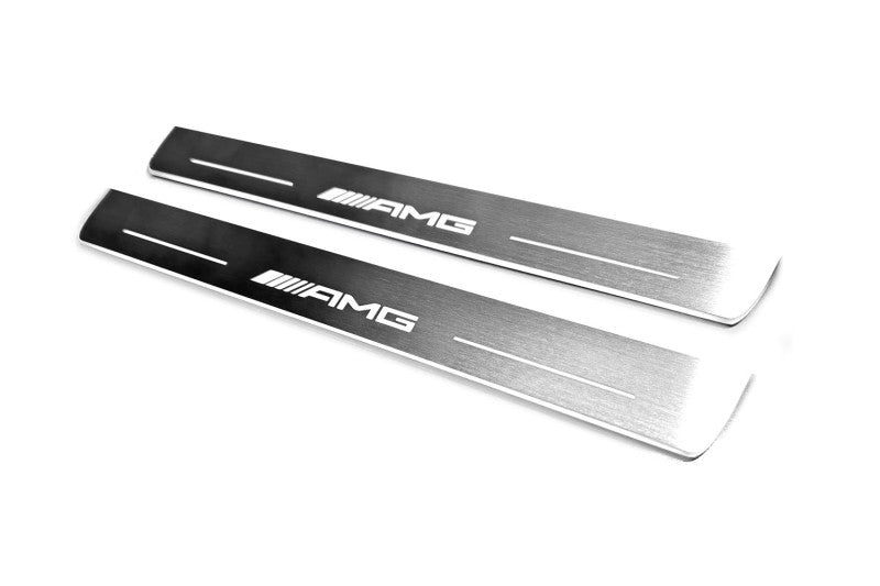Mercedes G-Class W464 2018+ stainless steel illuminated entry guards with AMG logo