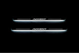 Hyundai Accent 2011+ stainless steel illuminated entry guards with Accent logo